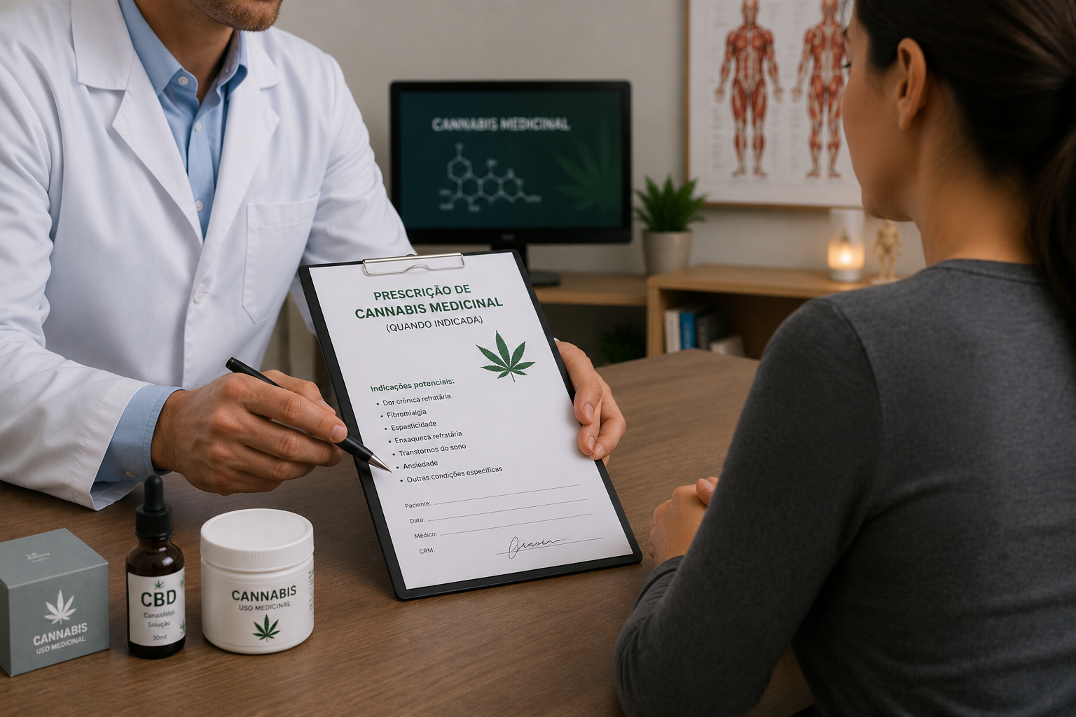 Prescrição de cannabis medicinal (quando indicada)